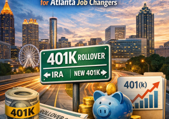 Graph showing various 401k rollover options for Atlanta job changers with charts and financial data.