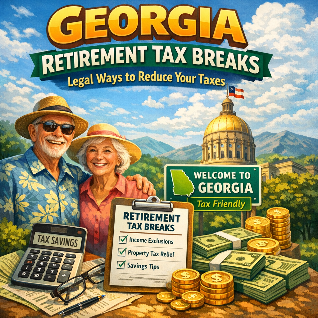 A guide outlining Georgia retirement tax breaks, including income exclusions and property tax relief.