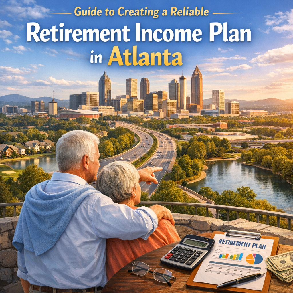 Scenic view of Atlanta skyline representing a guide to reliable retirement planning in Metro Atlanta.