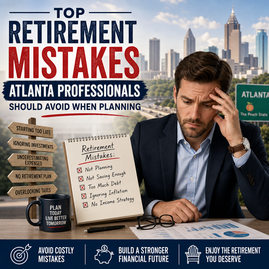 Illustration of Top Retirement Mistakes Atlanta Professionals Should Avoid When Planning